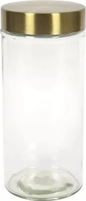 Produktbild von Vorratsdose Glas, Deckel gold, Inhalt: 1,2 Liter, Höhe: 220 mm, ø: 100 mm