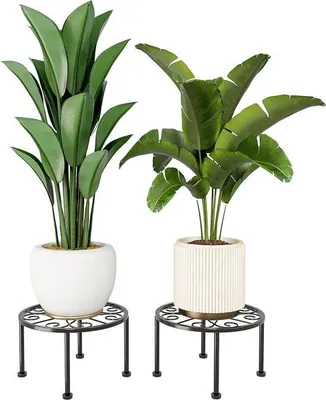Image de Lot de 2 supports pour plantes - Structure moderne en fer