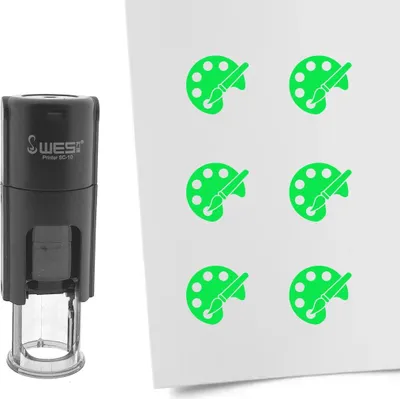 Produktbild von CombiCraft Selbstfärbender Stempel 'Malerpalette' in der Farbe Grün, Ø10mm