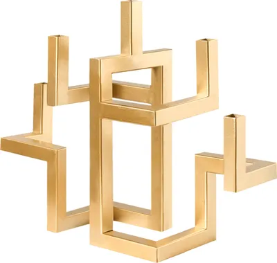 Zdjęcie produktu dla BELIANI Świecznik 5 ramienny złoty metal minimalistyczny nowoczesny design