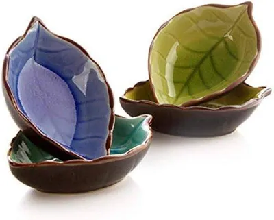 Image de Service de saucières « Saison » en porcelaine bleue, 4 pièces