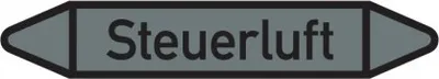 Produktbild von Dreifke® Aufkleber I RKZ-Etikett Steuerluft, DIN 2403, grau/schwarz, für Ø 15...