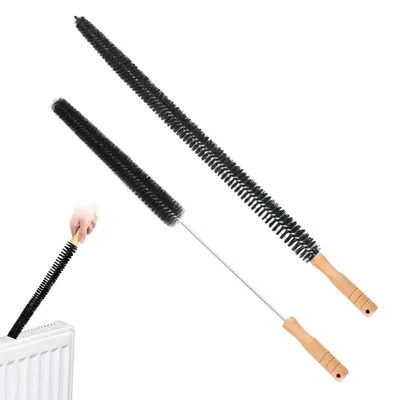 Produktbild von Heizkörperbürste – 2 Stück – 70/75 cm – Staubbindebürste – Flexibel – Fugenbürste mit langem Griff und steifen Borsten – Heizkörperreinigungsbürste