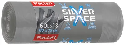 Zdjęcie produktu dla Worki z taśmą 60L 18 szt Paclan Silver Space srebrny