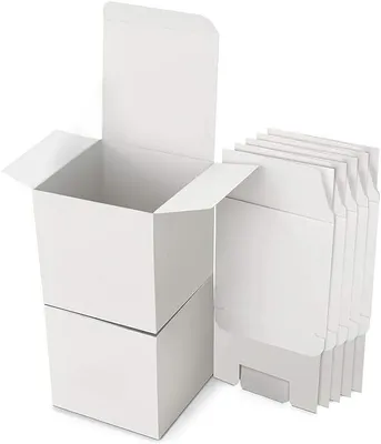 Imagen del producto de Cajas de regalo de cartón, 30 unidades, 10x10x10 cm, color blanco, para regalos