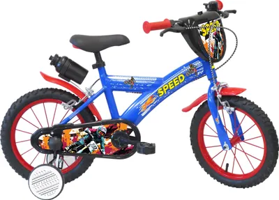 Image de F.lli Schiano Sch Speed 14" - Vélo Pour Garçons (4-6 Ans), Roues 14", Cadre En Acier, Avec Accessoires - Couleur Bleu