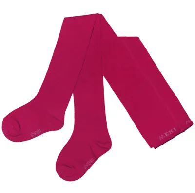 Produktbild von WERI SPEZIALS Kinder Strumpfhose aus Baumwolle – Einfarbig Dunkelpink – Weich, Atmungsaktiv und Elastisch – Größe 68