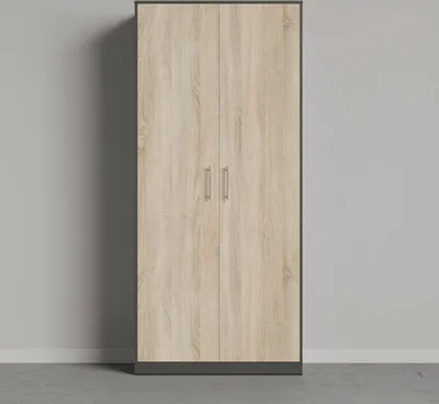 Produktbild von SMARTBett Schrank Kleiderschrank Aktenschrank 100 cm Anthrazit/Eiche Sonoma