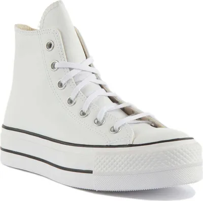 Produktbild von Converse Chuck Taylor All Star Lift Hi Frauen Leder Plateau Turnschuhe Weiß – undefined / Weiß
