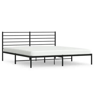 Produktbild von Bettgestell mit Kopfteil Metall Schwarz 183x213 cm