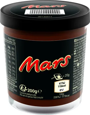 Immagine prodotto di Crema Mars spalmabile in barattolo (può essere  come bicchiere) 200g