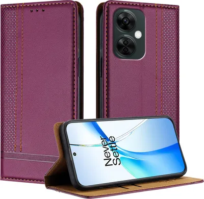 Produktbild von Handyhülle für OnePlus Nord CE 3 Lite Leder Flip Klappbare Schutzhülle mit Standfunktion Lila