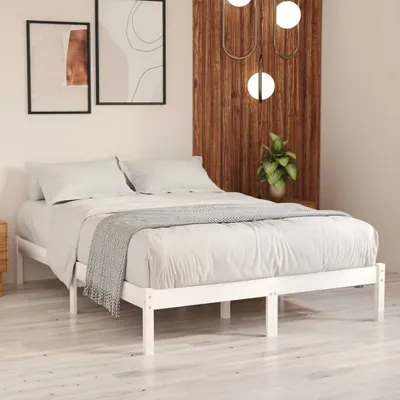 Produktbild von vidaXL Massivholzbett Weiß 120x190 cm