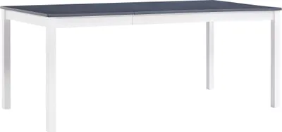 Produktbild von The Living Store Esstisch Weiß und Grau 180 x 90 x 73 cm Kiefernholz