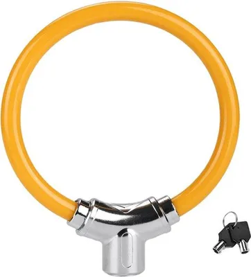 Produktbild von Fahrradschloss-Schloss für Fahrrad und E-Bike-Kompakt-Schloss mit Ring-Schlossfunktion-Schlüsselloser Verschluss-Inkl. 2 einzigartige Schlüssel-Universal-Fahrradschloss- für Fahrrad und E-Bike-Orangefarbig
