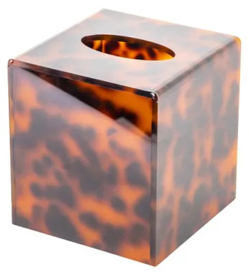 Produktbild von Taschentuchbox, quadratisch, Leopardenmuster, 12,6 × 12,6 × 12 cm