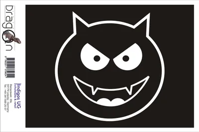 Produktbild von Aufkleber / Autoaufkleber - JDM / Die cut / Auto / OEM - devil smile emoticon 210x210mm gelb - Heckscheibe / Heckscheibenaufkleber