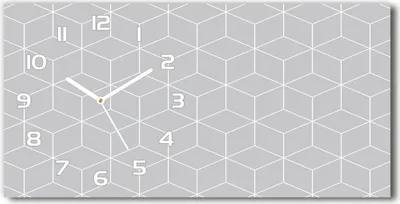 Produktbild von Wanduhr aus Glas – 60x30 cm - Glasbild - Glasuhr - Gehärtetes Glas - weisse-zeiger - Geometrischer Hintergrund