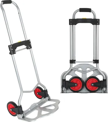 Produktbild von Faziango Stahl -Klappkarre (60kg) , Sackkarren, Sackkarre, Kunststoffräder, Stahlrahmen & höhenverst Griff