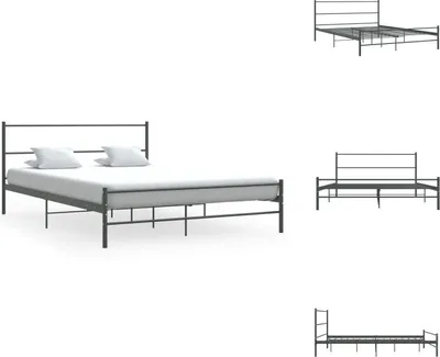 Produktbild von vidaXL Bettgestell Grau Metall 140×200 cm - Betten & Bettgestelle