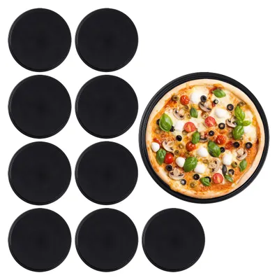 Pizzaplatten 10er Set, rund, Carbonstahl, Antihaft, ∅ 32 cm