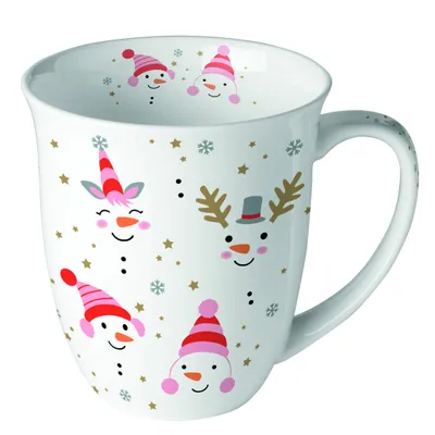 Produktbild von Porzellan-Becher 0,4 L - Funny snowmen