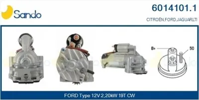 Produktbild von SANDO 6014101.1 Starter Anlasser 2,20kW für FORD Transit Mk6 Kasten (V347, V348, FA) 12V