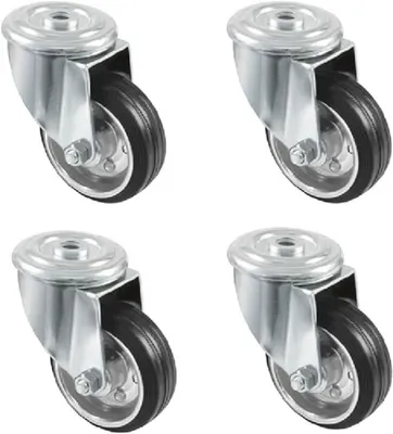 Productafbeelding van Set van 4 Meubelwielen - Ø 80 mm - Maximaal Draagvermogen 70 kg