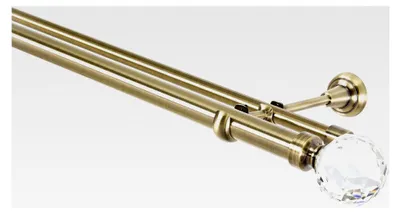 Produktbild von Gardinenstange 25/16 mm 2-läufig Antik-Gold Metall, 280