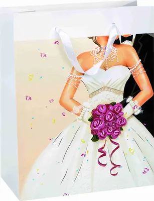 Produktbild von Geschenktasche "Hochzeit" / Geschenktüte / Maße: 23x18x8cm