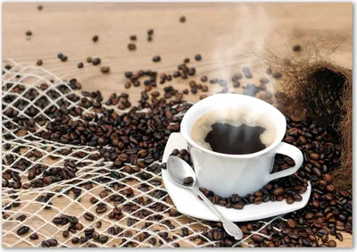 Produktbild von Tulup® Glas-Bild - 100 x 70 - Wandbild aus Glas - Wandkunst - Wandbild hinter gehärtetem Sicherheitsglas - Essen & Getränke - Kaffee Kaffeebohnen - Braun