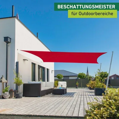 Produktbild von Sonnensegel Rechteck, 3x4m, rot, wasserabweisend