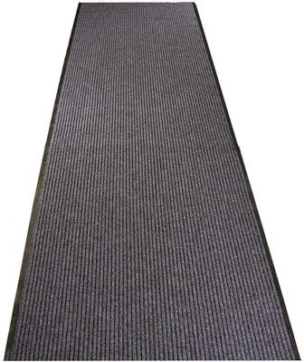 Flurläufer 90x500 cm, Antirutsch, waschbar, Polyester, Grau