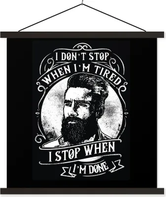 Produktbild von MuchoWow® Textilposter Mancave - Männer - Vintage - Zitat 60x60 cm mit schwarzem Rahmen - Posteraufhänger