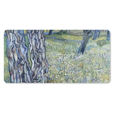 Produktbild von MuchoWow® Schreibtischunterlage Baumstämme im Gras - Vincent van Gogh 80x40 cm - XXL Mauspad - Gaming Mauspad