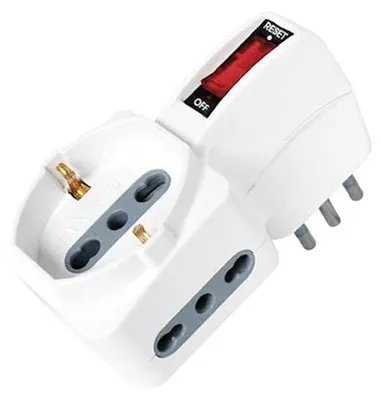 Immagine prodotto di V-TAC Adattatore Multipresa tripla standard italiano con protezione elettrica ripristinabile - sku 8743