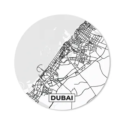 Produktbild von MuchoWow® Mauspad Mousepad Karte - Dubai - Schwarz und weiß - Stadtplan - Karte 20x20 cm - Mousepads - Maus Mat - Pad - Mausunterlage - Schreibtischmatte