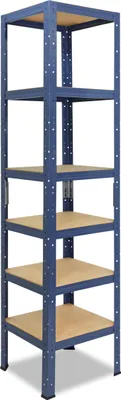 Image de shelfplaza HOME 180x40x40 cm Étagère charges lourde en bleu avec 6 étagères et une capacité de charge de 145 kg par étagère
