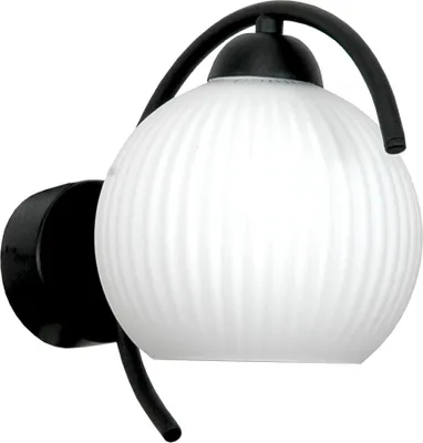 Produktbild von Moderne schwarze Wandleuchte mit Weißglas
