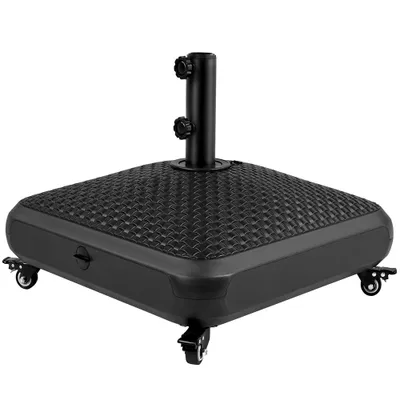 Produktbild von Yaheetech 37 Liter Sonnenschirmständer mit Rollen, befüllbarer Schirmständer für ø38/48mm, Füllständer für Gartenschirm, Marktschirm, Schwarz