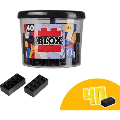 Image de 40 briques noires Blox de 8 dans une boîte