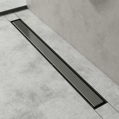 Produktbild von Mai & Mai Duschrinne 90cm Bodenablauf aus Edelstahl | Komplettset Ablaufrinne für Badezimmer | Befliesbar Wasserabfluss 35L/min | Haarsieb Grau KE110