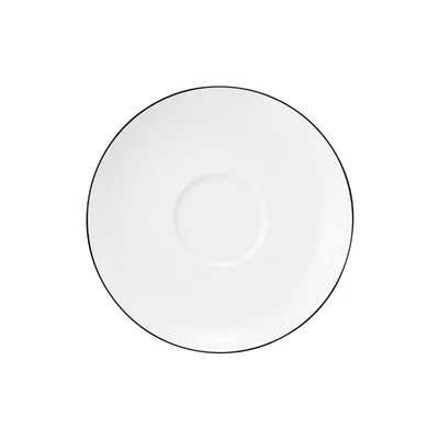 Produktbild von Seltmann Weiden Lido Milchkaffeeuntertasse, Untertasse, Unterteller, Porzellan, Black Line, Ø 16 cm, 001.749313