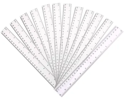 Obrázek produktu pro Sada 12 průhledných plastových lineálek, délka 30 cm