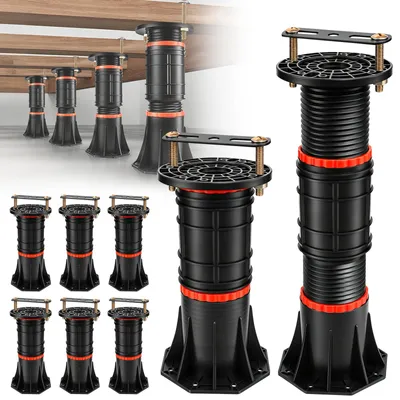 Metall-Bettstützfüße 8er-Set, 21-34 cm, 2000 kg Tragkraft
