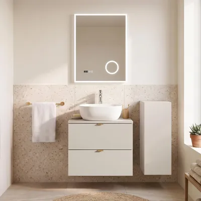 Produktbild von Badmöbel Set 3-teilig mit 60 cm Waschtisch in kaschmir matt, DURANGO-56