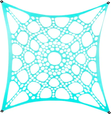 Produktbild von PSYWORK Schwarzlicht Segel Elasthan "Neon Spiderweb" Hellblau, 3x3m