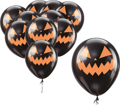 Produktbild von 10 schwarze Kürbis Latexballons 30cm