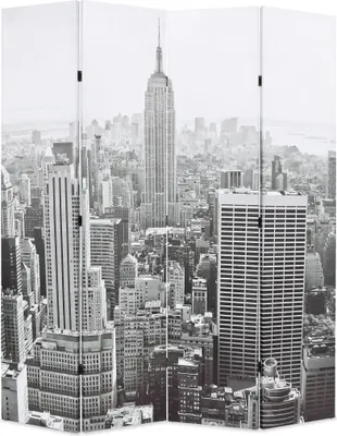 Produktbild von Raumteiler klappbar 160 x 170 cm New York bei Tag Schwarz-Weiß