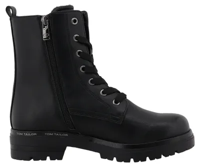 Imagen del producto de Zapatos de mujer de la marca Tom Tailor, tipo bota con cordones, color negro, para uso casual